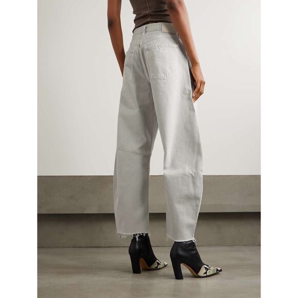 CITIZENS OF HUMANITY Horseshoe high-rise barrel-leg jeans Size 32 Light Grey - Picture 2 of 12